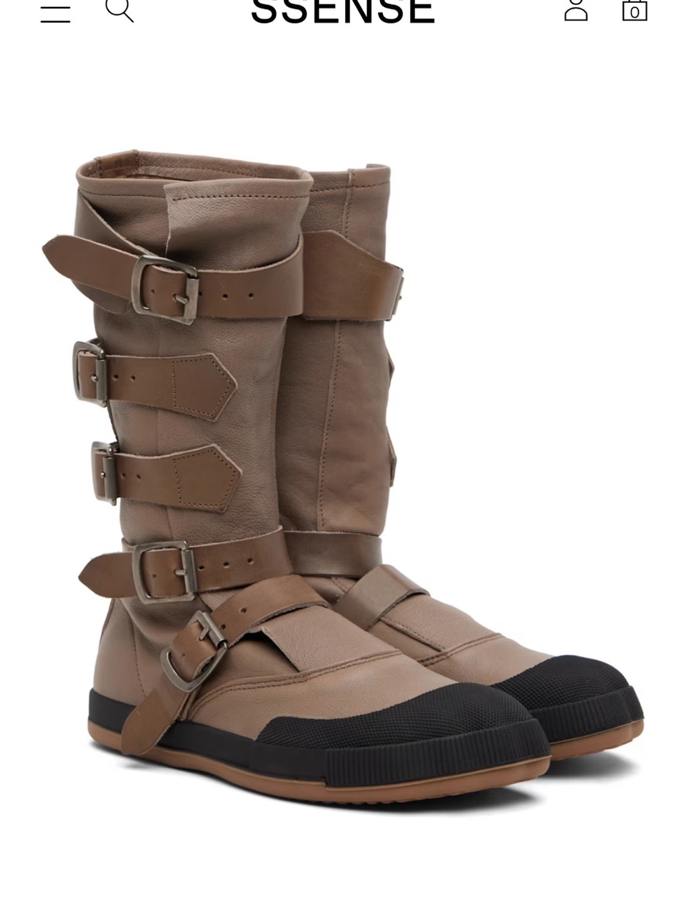 Vivienne Westwood Taupe Leather Combat Boots